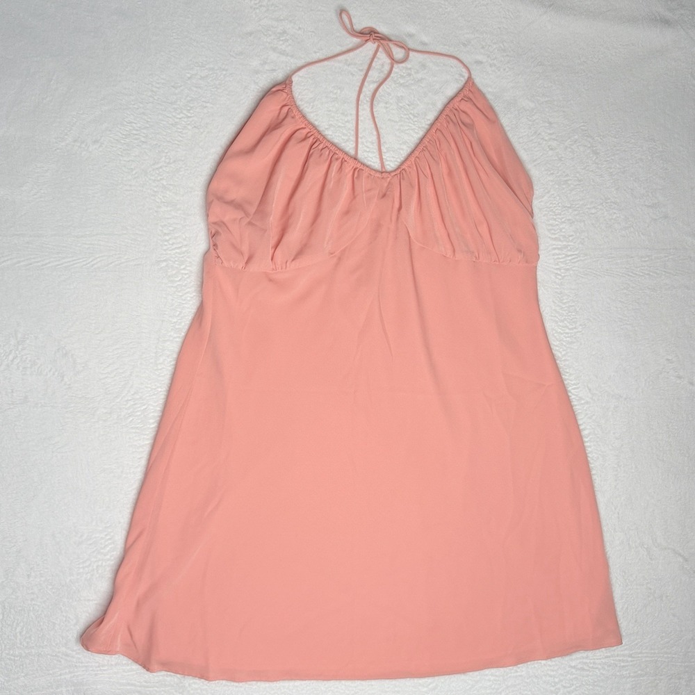 Abercrombie & Fitch Halter Swing Mini Dress Peach Coral Sleeveless XLT Tall